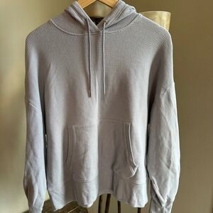 Athleta Balance Waffle Hoodie Long Sleeve Pullover Pocket Casual Women's Size L